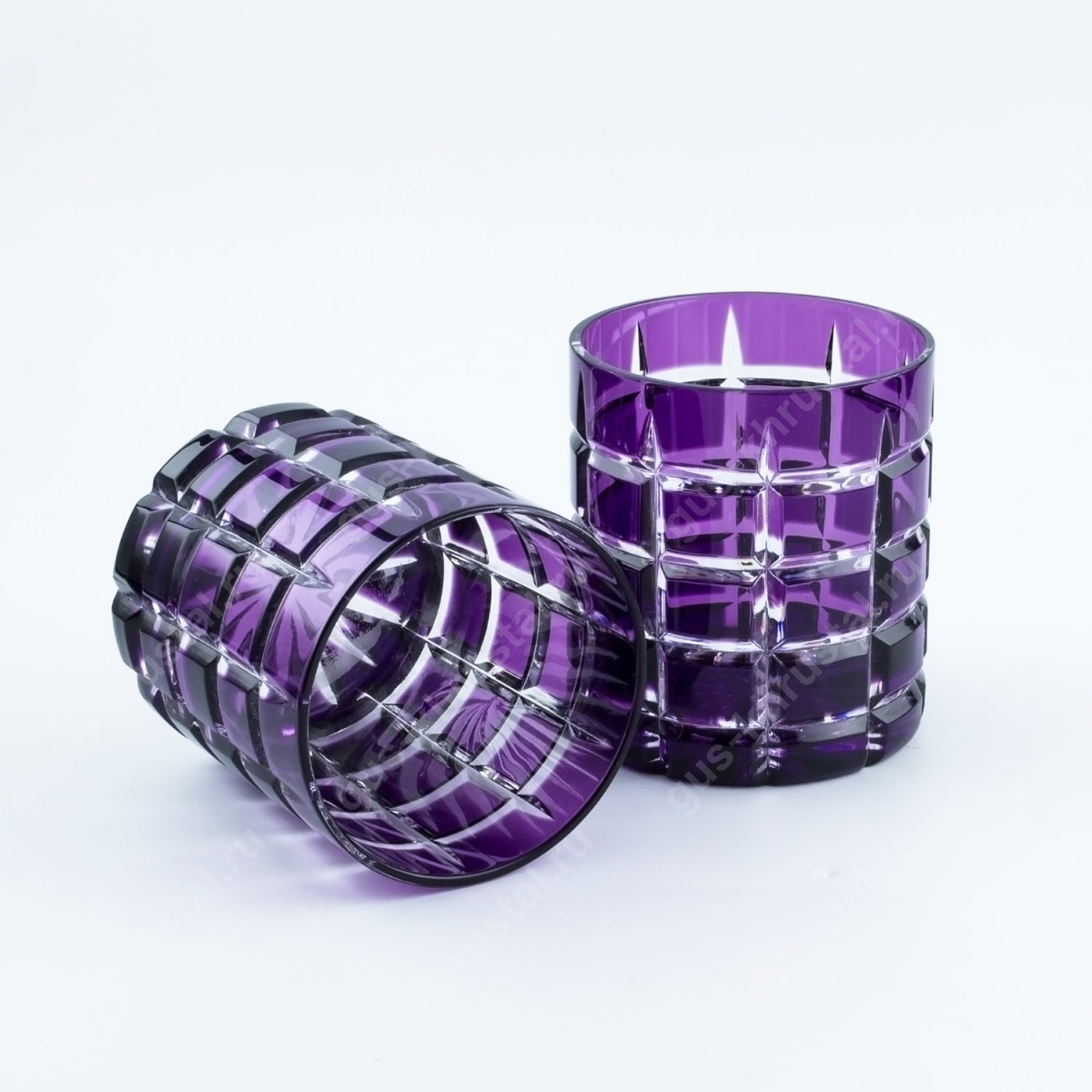 Набор Стаканов Хрустальный Для Виски 01 сиреневый 2шт